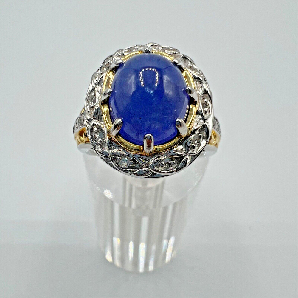 Estate VICTORIA WIECK Sterling Silver Purple Lolite White Sapphire Ring SZ 7.25